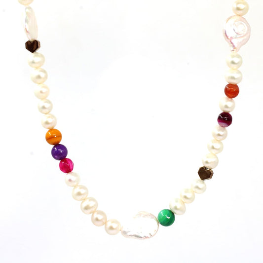 collar perla mujer plata glowa  ágata acerina casual esterlina 