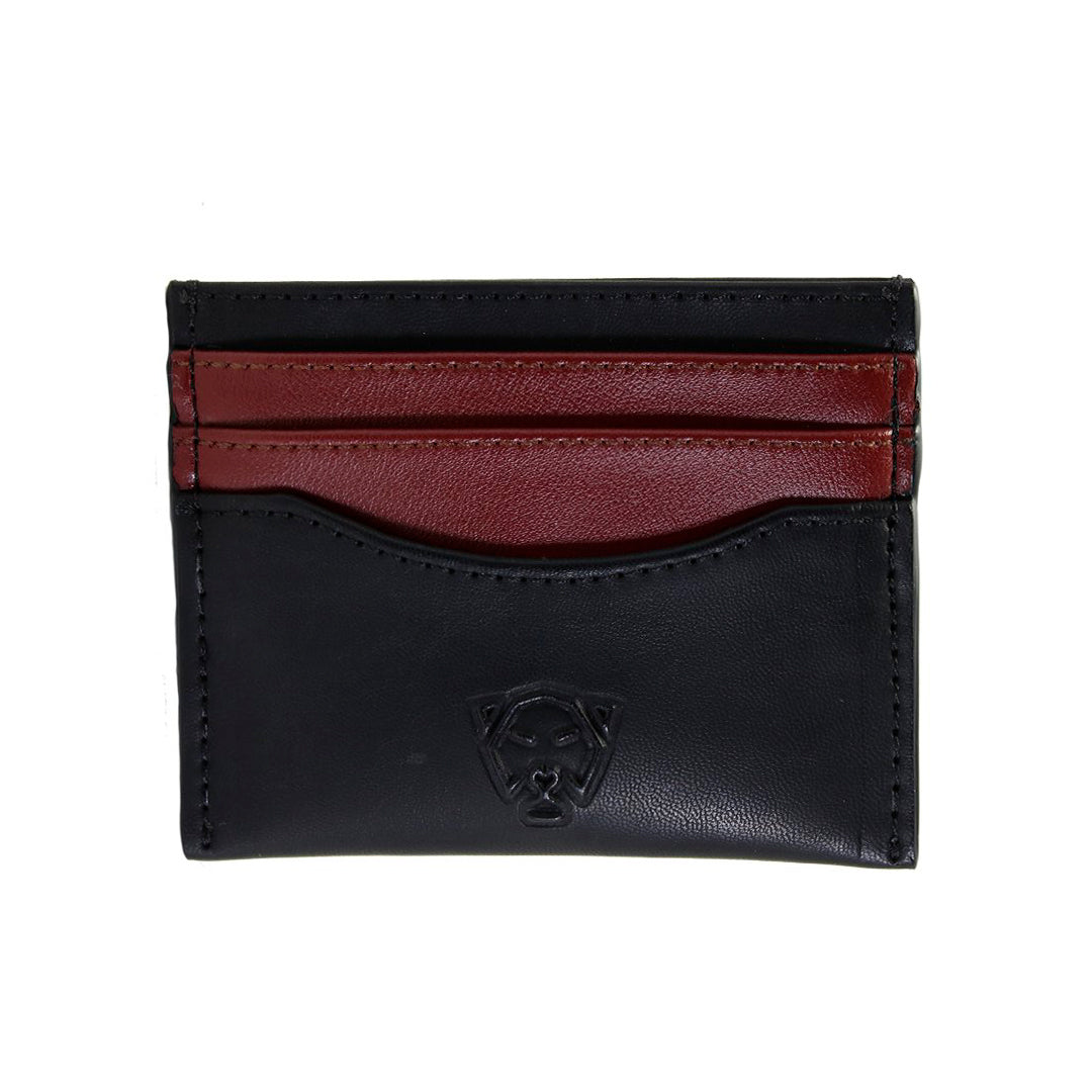 Tarjetero piel vegana de nopal de lujo minimalista Soldi vino rojo - negro para hombre mujer unisex cuero vegano moda sustentable y ecoamigable  - Glowa