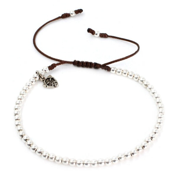 Pulsera línea de plata - Glowa ajustable esterlina .925 hombre mujer unisex casual