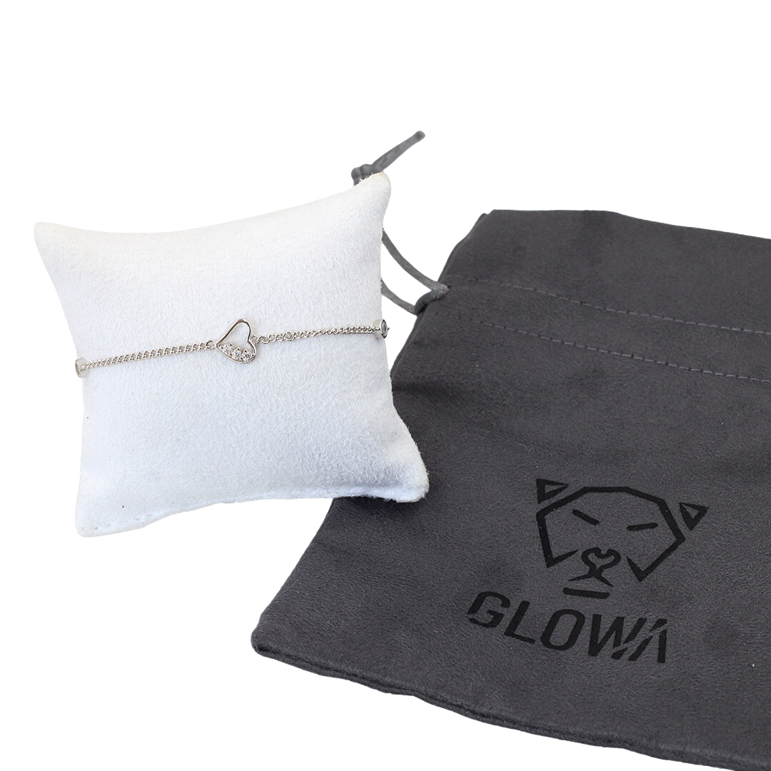 Pulsera baño de plata .925 esterlina rodio corazón mujer novia madre 