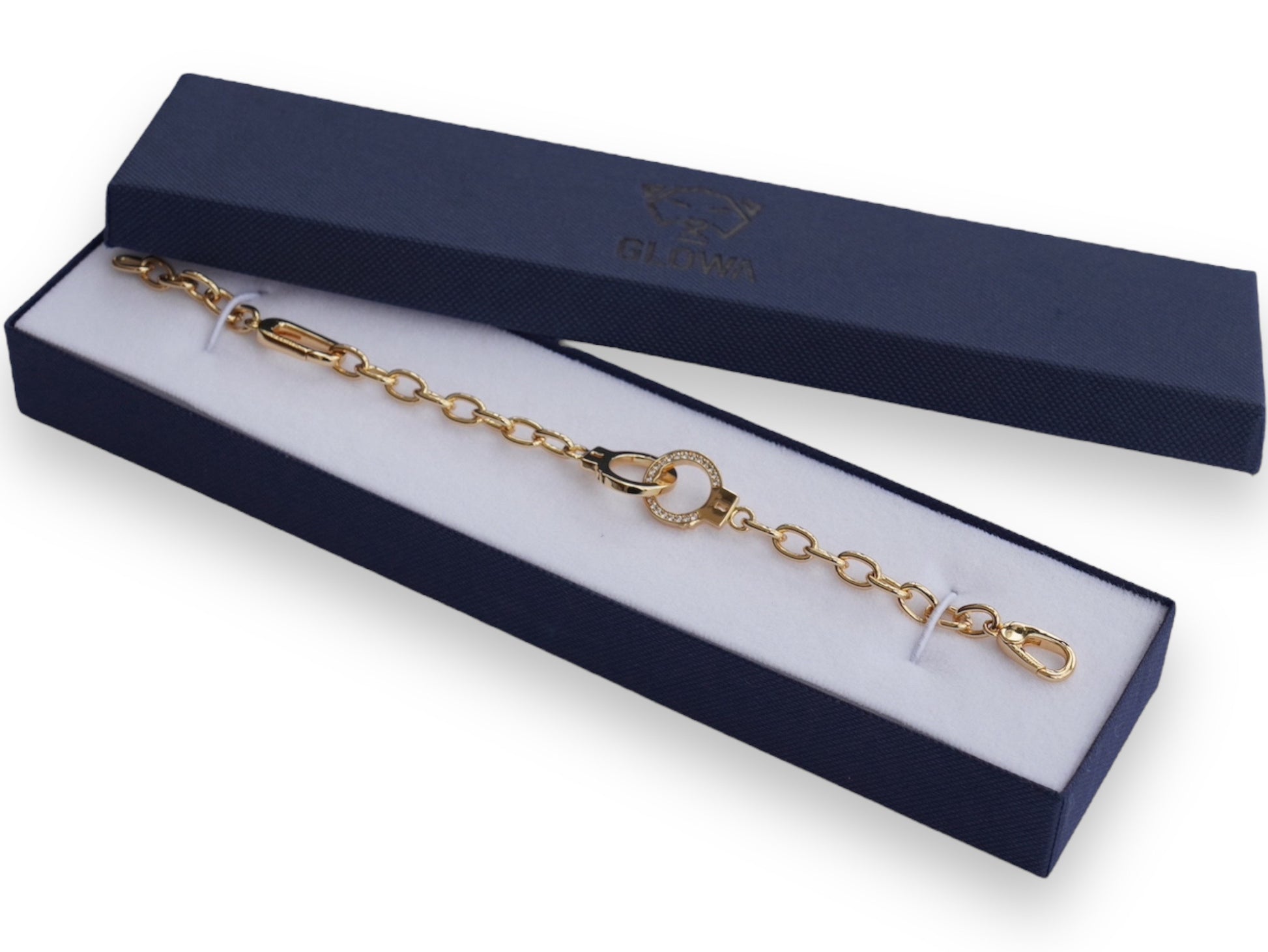 Pulsera esposas - Glowa baño de oro 18 kilates novia 