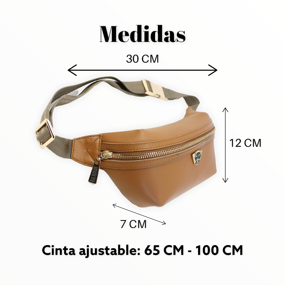 Cangurera riñonera de piel vegana de nopal para hombre mujer unisex casual elegante Nophalli Marrón casual elegante - Glowa Unisex nopal vegan leather fanny pack for men women elegant casualNophalli Brown - Glowa