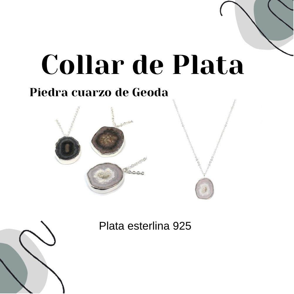 Collar Kilig plata .925 para mujer geoda esterlina casual elegante- Glowa