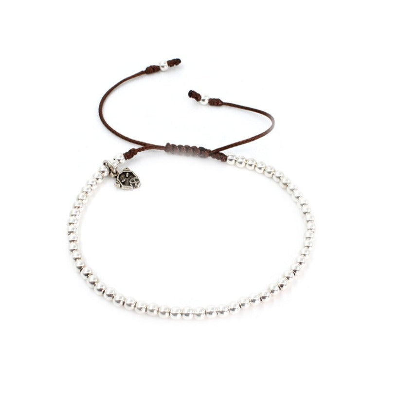 Pulsera línea de plata - Glowa ajustable esterlina .925 hombre mujer unisex casual